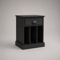 Rechteckiger Nachttisch aus melaminharzbeschichteter Spanplatte mit Schublade und 2 offenen Fächern, Schwarz, 45 × 40 × 60 cm